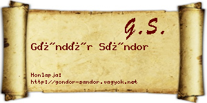 Göndör Sándor névjegykártya
