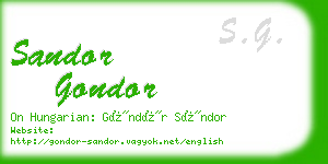 sandor gondor business card