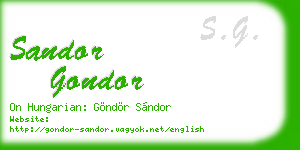 sandor gondor business card